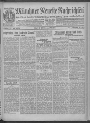 Münchner neueste Nachrichten Freitag 27. Juli 1928