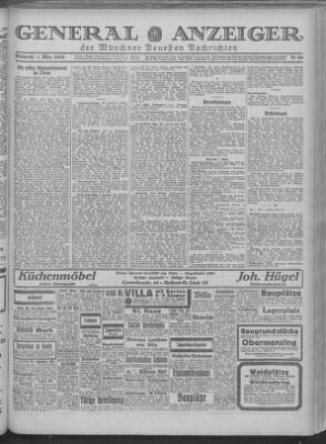 Münchner neueste Nachrichten Mittwoch 7. März 1928