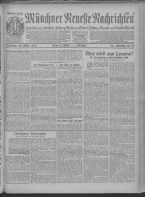 Münchner neueste Nachrichten Samstag 10. März 1928