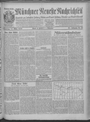 Münchner neueste Nachrichten Sonntag 11. März 1928