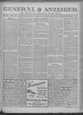 Münchner neueste Nachrichten Mittwoch 14. März 1928