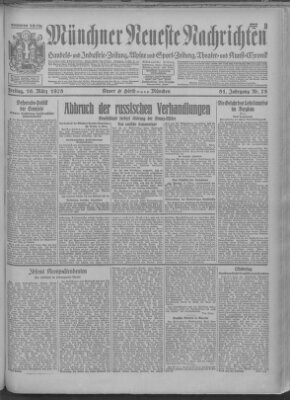 Münchner neueste Nachrichten Freitag 16. März 1928