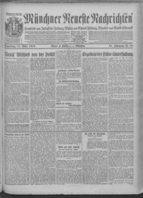 Münchner neueste Nachrichten Samstag 17. März 1928