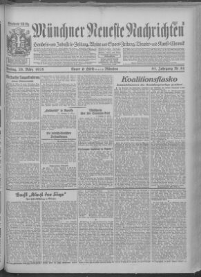 Münchner neueste Nachrichten Freitag 23. März 1928