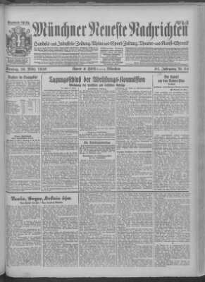 Münchner neueste Nachrichten Montag 26. März 1928