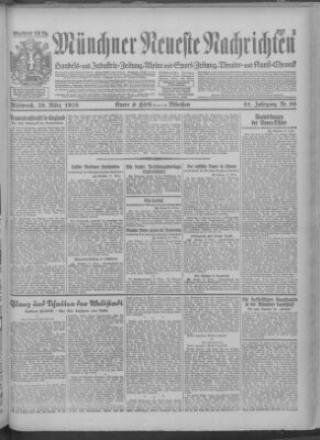 Münchner neueste Nachrichten Mittwoch 28. März 1928