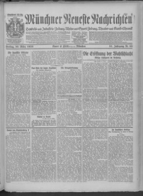 Münchner neueste Nachrichten Freitag 30. März 1928