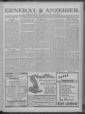 Münchner neueste Nachrichten Samstag 31. März 1928