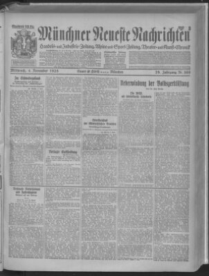 Münchner neueste Nachrichten Mittwoch 4. November 1925