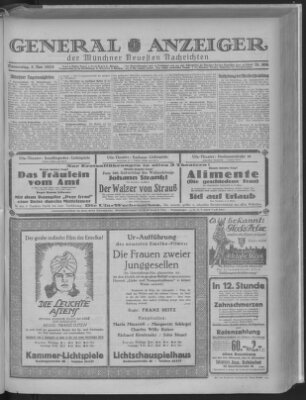 Münchner neueste Nachrichten Donnerstag 5. November 1925