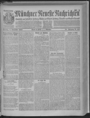 Münchner neueste Nachrichten Freitag 6. November 1925