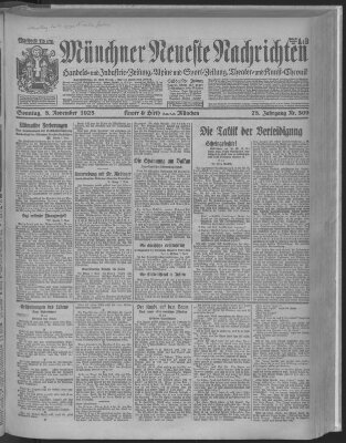 Münchner neueste Nachrichten Sonntag 8. November 1925