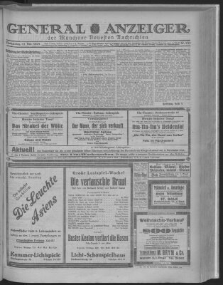 Münchner neueste Nachrichten Donnerstag 12. November 1925