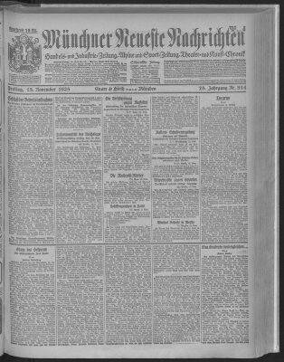 Münchner neueste Nachrichten Freitag 13. November 1925