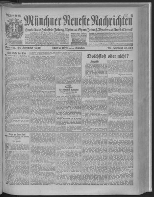 Münchner neueste Nachrichten Samstag 14. November 1925