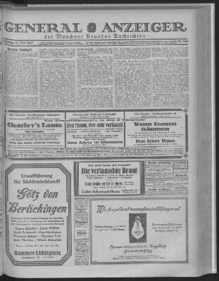 Münchner neueste Nachrichten Dienstag 17. November 1925