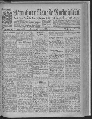 Münchner neueste Nachrichten Donnerstag 19. November 1925