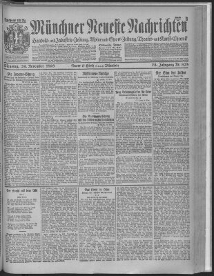 Münchner neueste Nachrichten Dienstag 24. November 1925