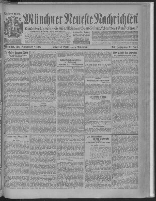 Münchner neueste Nachrichten Mittwoch 25. November 1925