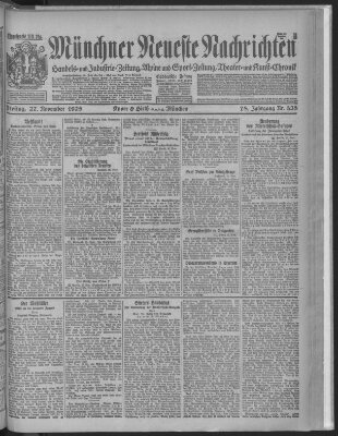 Münchner neueste Nachrichten Freitag 27. November 1925