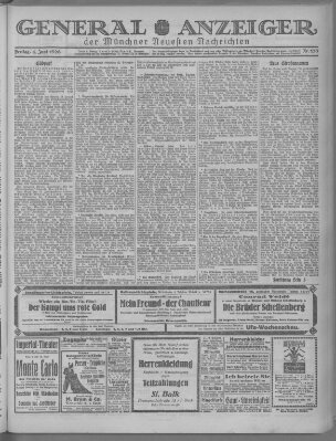 Münchner neueste Nachrichten Freitag 4. Juni 1926