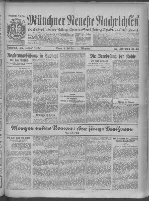 Münchner neueste Nachrichten Mittwoch 26. Januar 1927