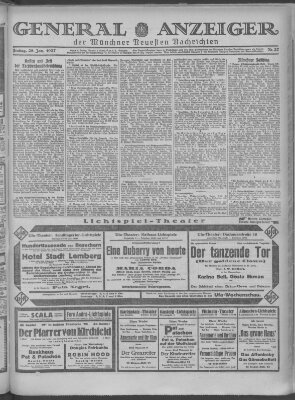 Münchner neueste Nachrichten Freitag 28. Januar 1927