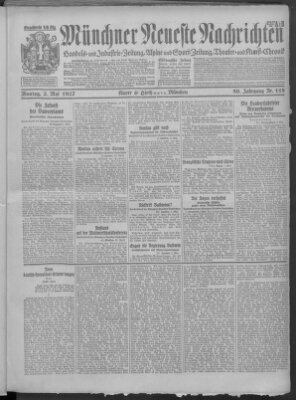 Münchner neueste Nachrichten Montag 2. Mai 1927