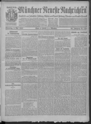 Münchner neueste Nachrichten Dienstag 3. Mai 1927