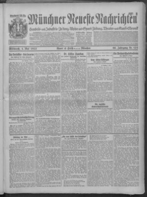 Münchner neueste Nachrichten Mittwoch 4. Mai 1927