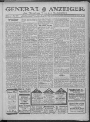 Münchner neueste Nachrichten Mittwoch 4. Mai 1927