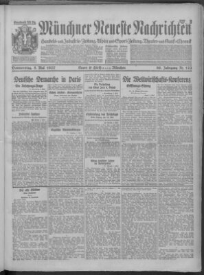 Münchner neueste Nachrichten Donnerstag 5. Mai 1927