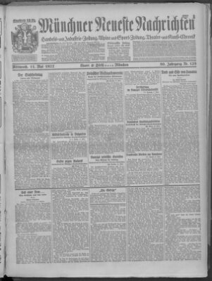 Münchner neueste Nachrichten Mittwoch 11. Mai 1927