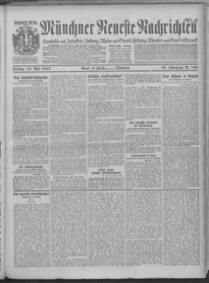 Münchner neueste Nachrichten Freitag 13. Mai 1927