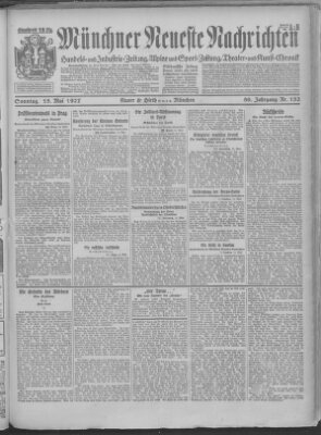 Münchner neueste Nachrichten Sonntag 15. Mai 1927