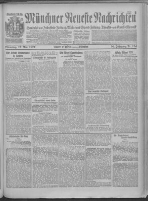 Münchner neueste Nachrichten Dienstag 17. Mai 1927