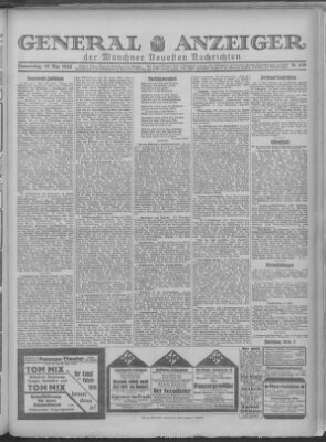 Münchner neueste Nachrichten Thursday 19. May 1927