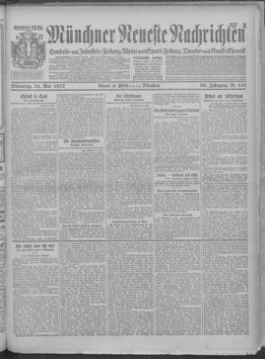 Münchner neueste Nachrichten Dienstag 24. Mai 1927