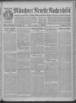 Münchner neueste Nachrichten Donnerstag 26. Mai 1927