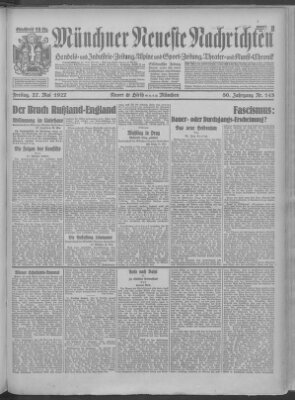 Münchner neueste Nachrichten Freitag 27. Mai 1927