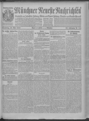 Münchner neueste Nachrichten Samstag 28. Mai 1927