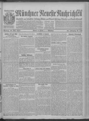 Münchner neueste Nachrichten Montag 30. Mai 1927