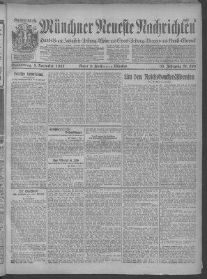 Münchner neueste Nachrichten Donnerstag 3. November 1927