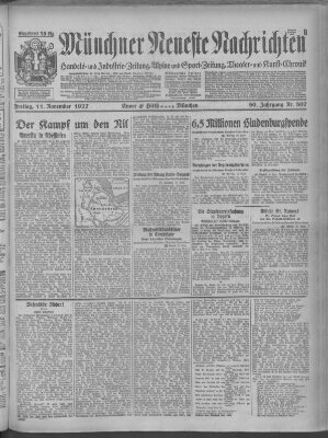 Münchner neueste Nachrichten Freitag 11. November 1927