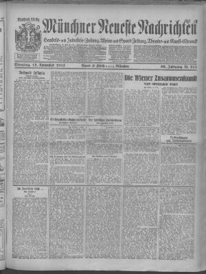 Münchner neueste Nachrichten Dienstag 15. November 1927