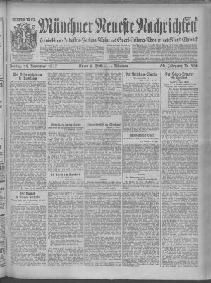 Münchner neueste Nachrichten Freitag 18. November 1927