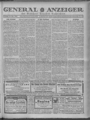 Münchner neueste Nachrichten Dienstag 22. November 1927