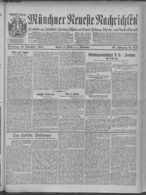 Münchner neueste Nachrichten Dienstag 29. November 1927