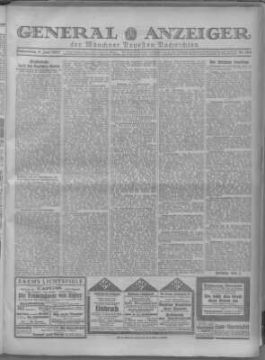 Münchner neueste Nachrichten Donnerstag 9. Juni 1927