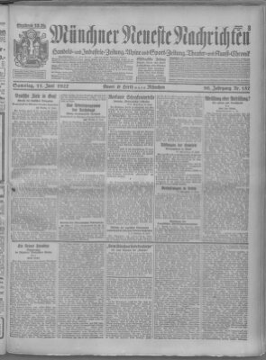 Münchner neueste Nachrichten Samstag 11. Juni 1927